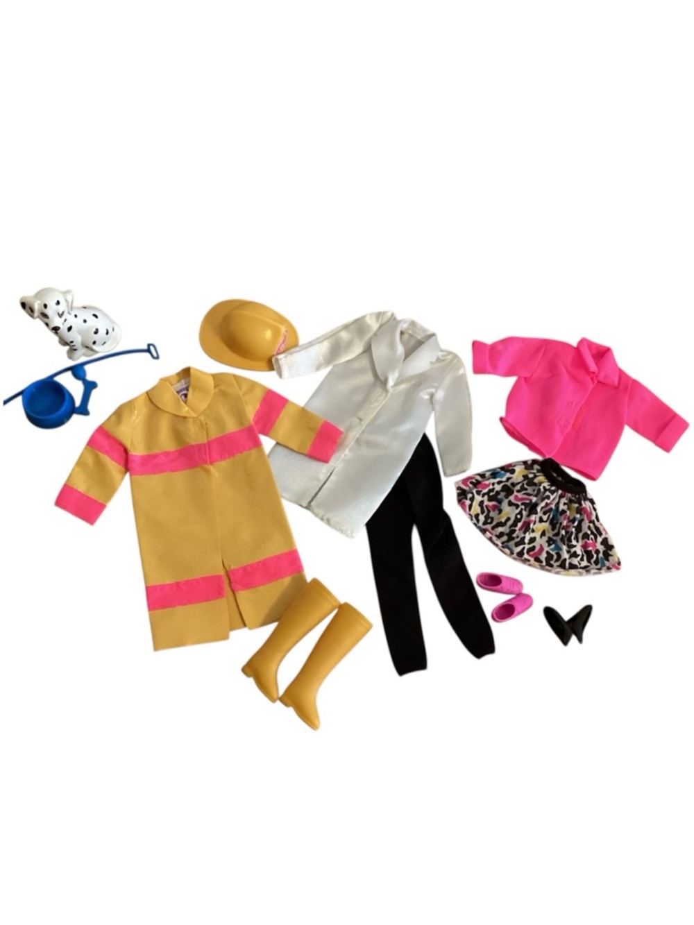Vintage Barbie Outfits - Doctor/Vet, Teacher, Firefighter with Dog!
